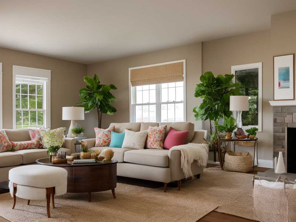 Add Color to a Beige Living Room