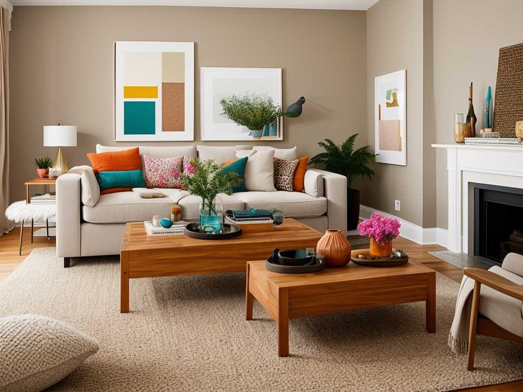 Add Color to a Beige Living Room