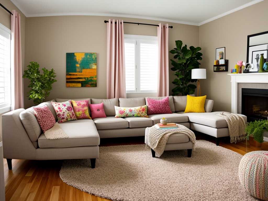 Add Color to a Beige Living Room