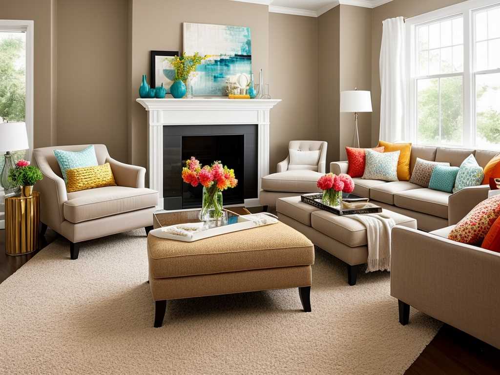 Add Color to a Beige Living Room