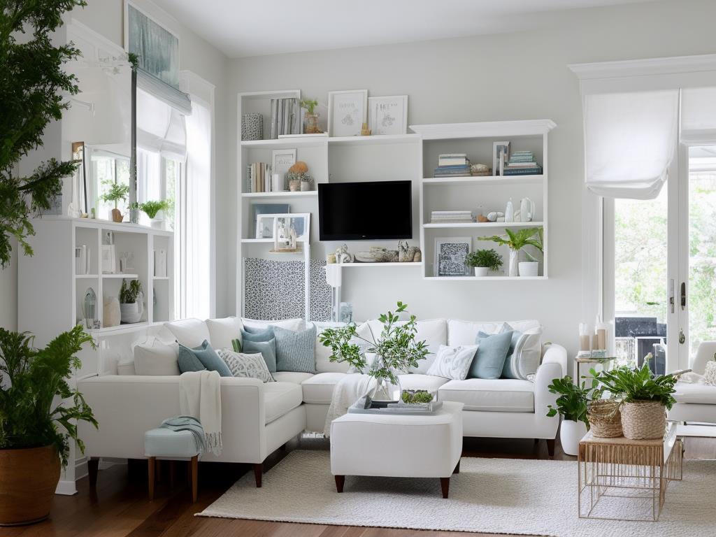 White is a classic and timeless choice for living room walls.