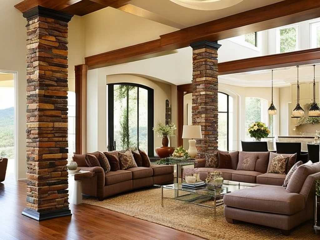 Decorate Pillars in Living Room