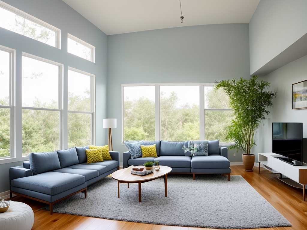 Living Room With High Ceilings