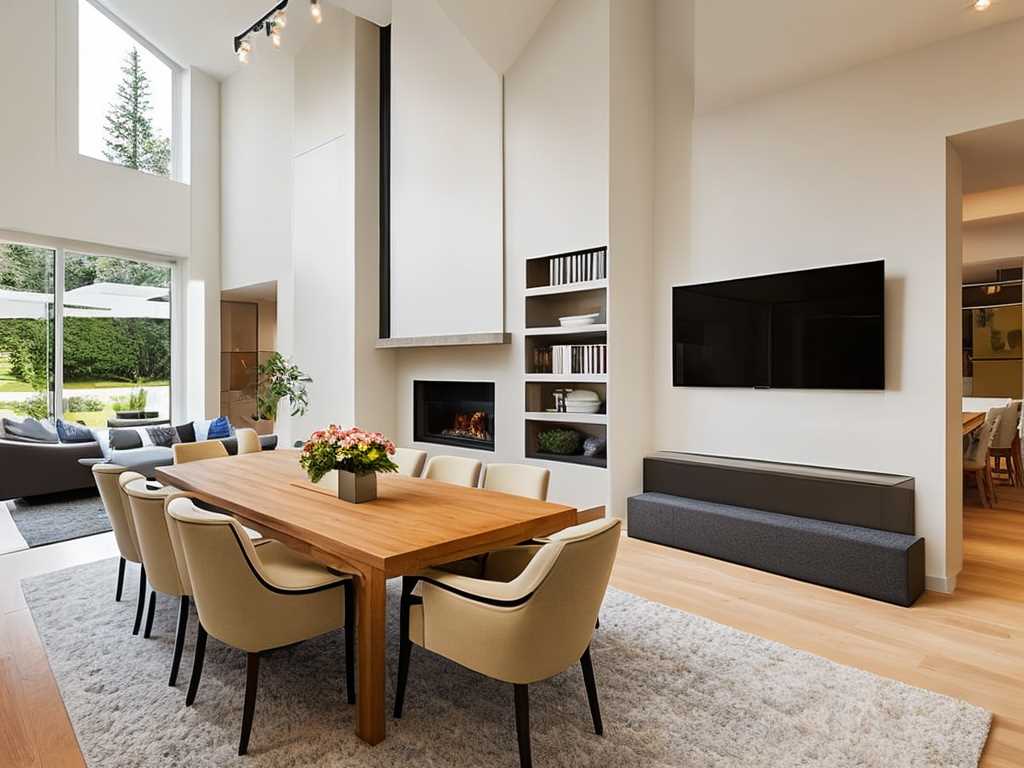 Long Narrow Living Room With Fireplace