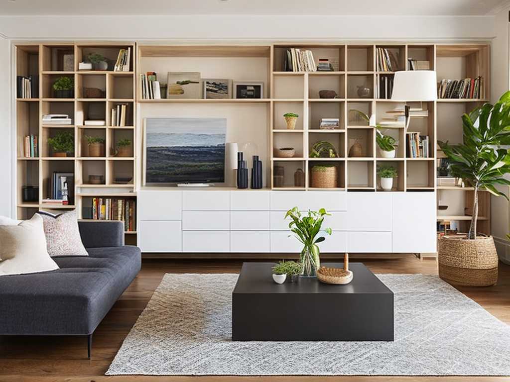 Style Open Shelves Living Room