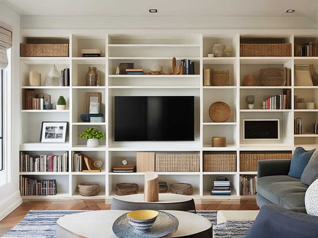 Style Open Shelves Living Room