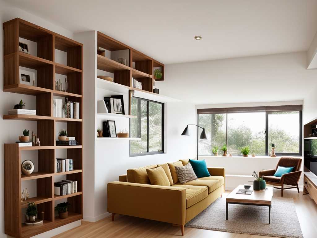 Style Open Shelves Living Room